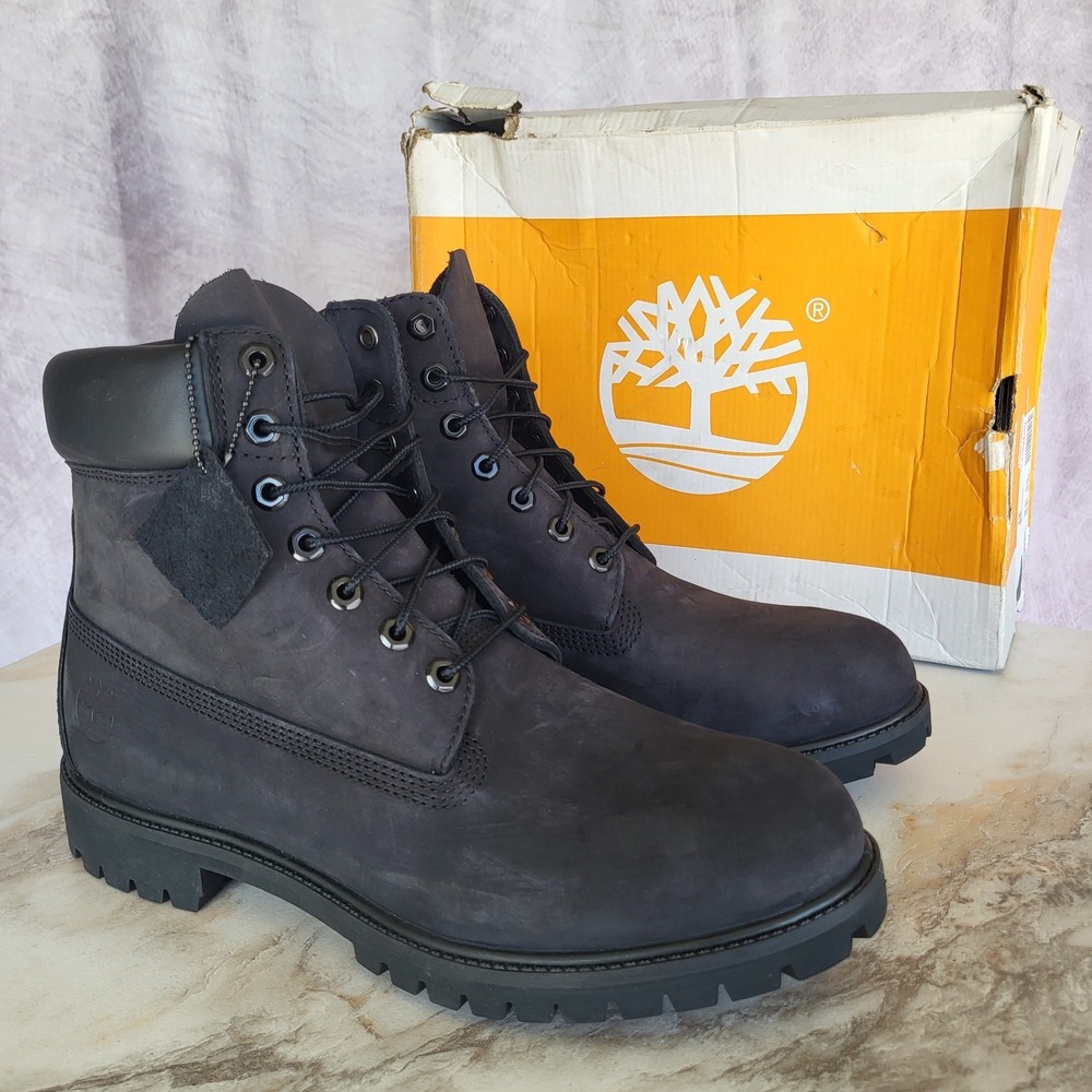 Timberland Premium 6" Waterproof Boot Black Nubuck Size 12 Men's